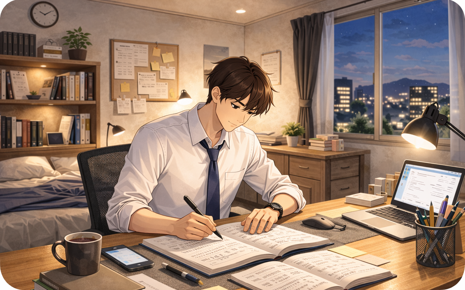 JLPT N1 공부 일러스트