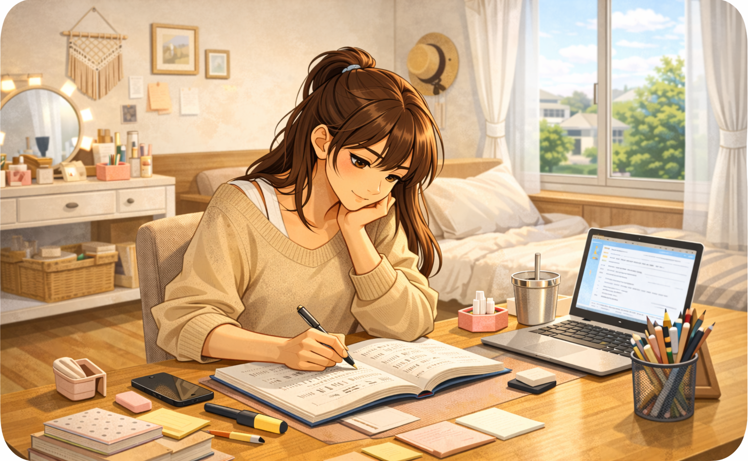 JLPT N4 공부 일러스트